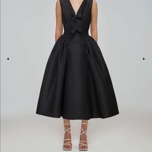 Black Bow Detail Midi Dress